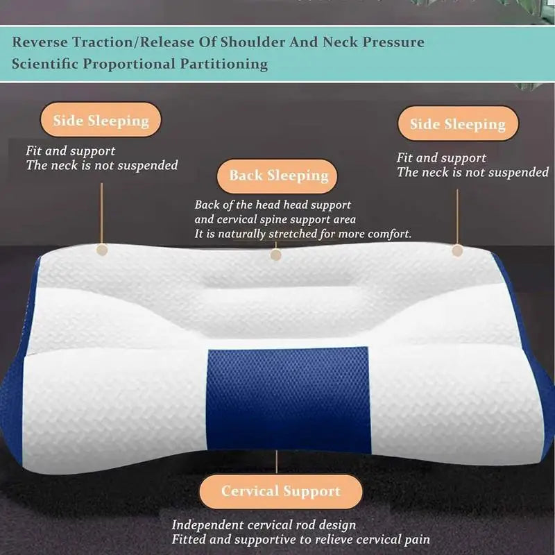 Cervical Pillow for Neck Ergonomic Pillow Cozy Sleeping Breathable Height Adjustable Bed Pillow for Sleeping Side Back Stomach